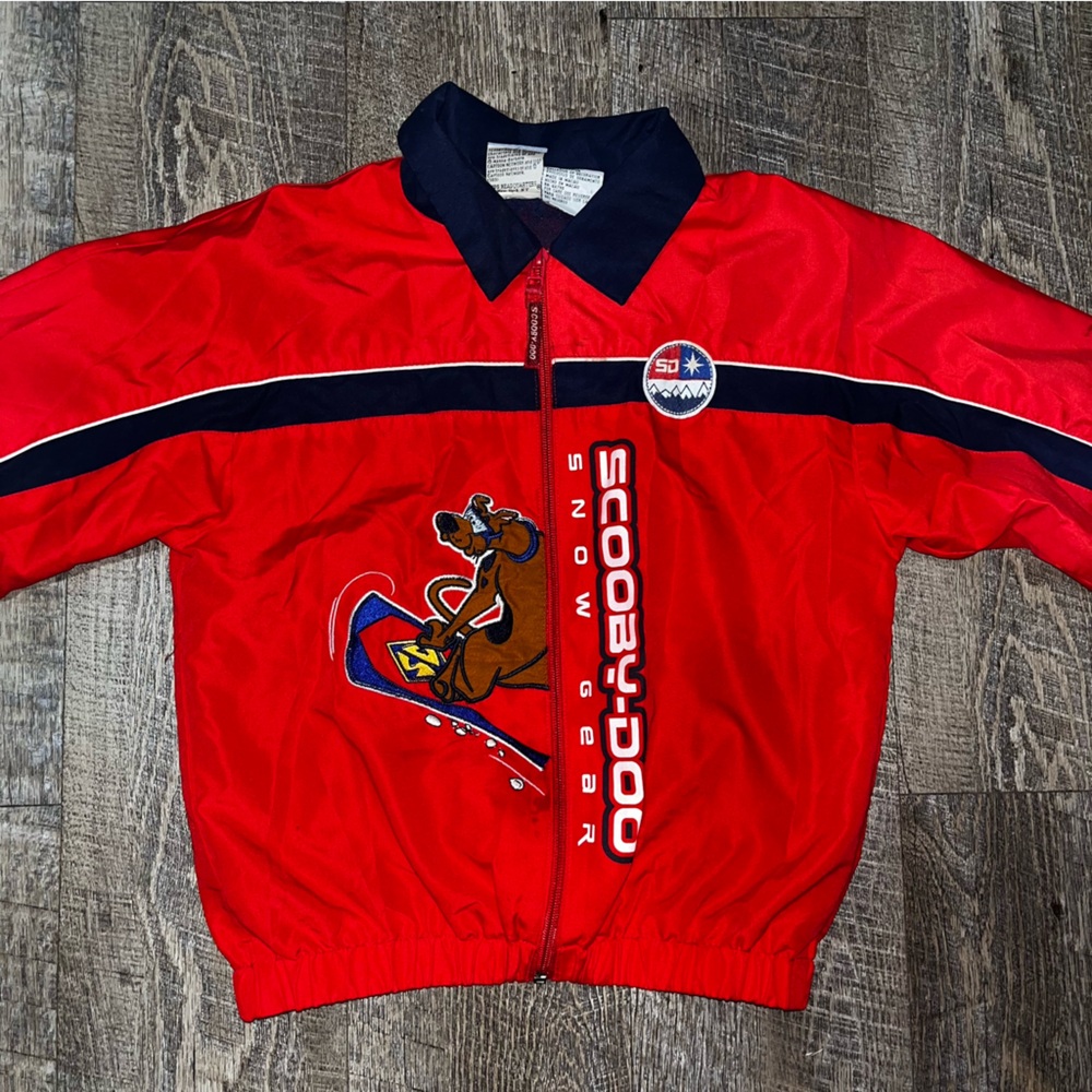 Vintage Scooby Doo Snow Wear Jacket Kids Unisex Red Size 7X Embroidered Y2K